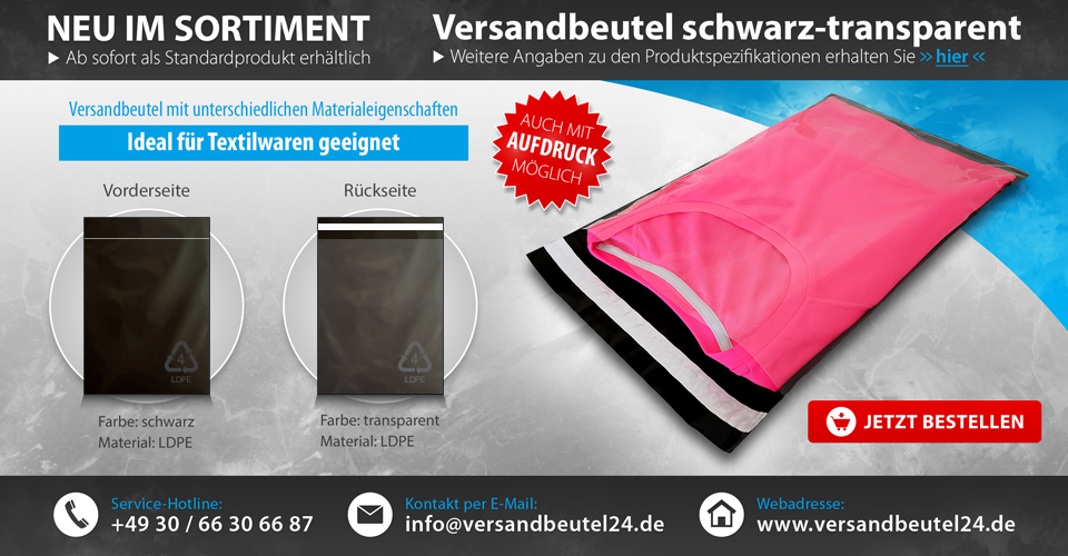 Versandbeutel schwarz-transparent